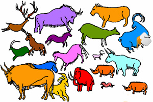 多种动物填颜色
