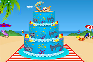 海滩蛋糕装饰