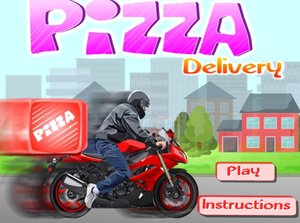 骑摩托送比萨